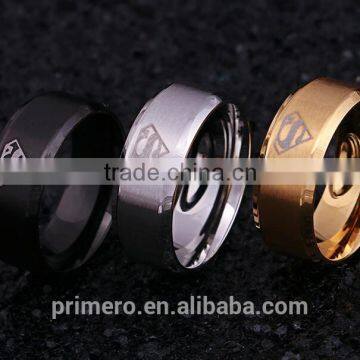 Superman Titanium Stainless Steel Men Ring Superman Logo Finger Rings 3 Colors Fashion Designs photo-5