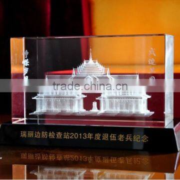 Beautiful 3d laser crystal trophy & crystal award, crystal cup, 3d laser crystal