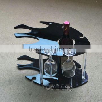 Restaurant black fish shaped wine service acrylic tray