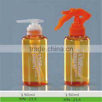 empty 150ml pet transparent trigger pump sprayer bottle (customised for your brand, logo and sticker)