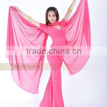 rose chiffon belly dance veil