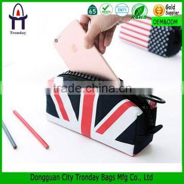 Custom printed zipper pencil case UK flag pen bag