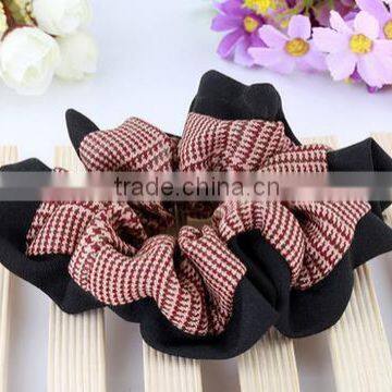 swallow grid scrunchy hair style for girl