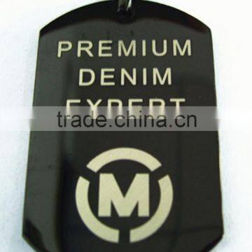 Black plated tag black plated steel pendant engravable