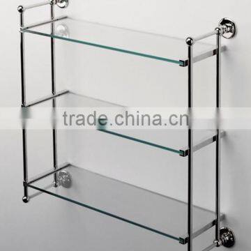 High quality 2014 new design wall mounted Three-tier tempered-glass shelves