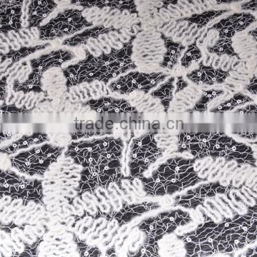 hot sale 100% poly tulle lace fabric embroidery fabric for lady dress