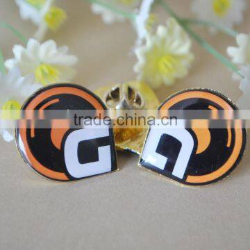 custom metal epoxy badge pin round lapel pin