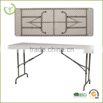 Patio furniture rectangle white folding HDPE plastic table