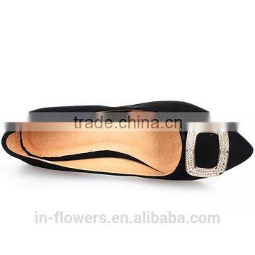 Black Suede Leather Wholesale Woman Flat Shoes 2015 photo-2