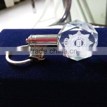 3D Laser light keyring k9 Crystal Keychain