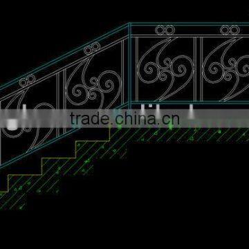 Top-selling hand forged modern iron railing designs