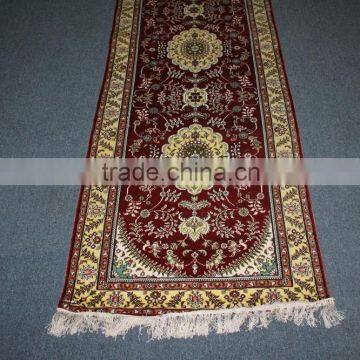 Persian Design Red Runner Made in China, Handmade Silk Carpet Factory in Guangzhou China photo-6