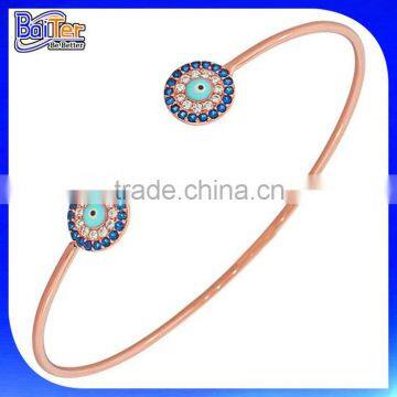 New Fashion 925 Silver Evil Eye Bangle Bracelet Turkish Gold Bracelet Wholesale                        
                                                Quality Choice