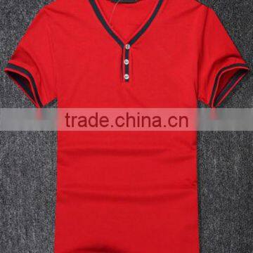 v-neck t-shirts/custom piping t-shirts/buttons t-shirts/straight bottom t-shirts