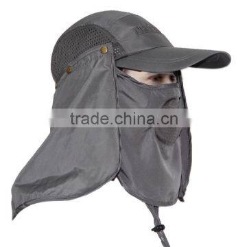 Quick Dry Sun Cap With Removable Flaps 360 Degree Protect Jungle cap For Hiking Fishing Farm