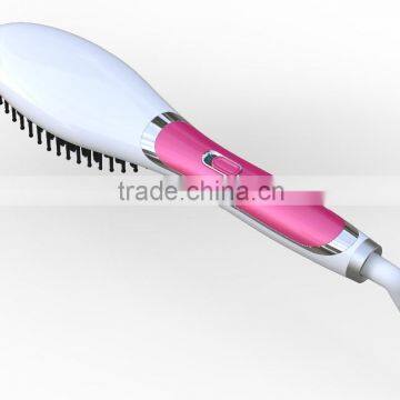 Zero Damage, Massage Straightening Irons, Detangling Hair Brush (Pink)