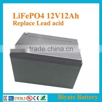 cycling lifepo4 rechargeable 12v 12000mAh car dvr battery