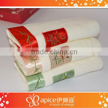 wholesale cotton terry custom bath towels/embroidery towel