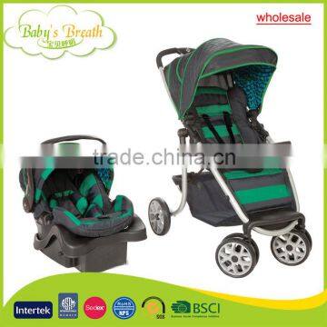 BS-12A factory sale softtextile brand good baby stroller 3 in 1 with carrycot and carseat                        
                                                Quality Choice