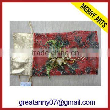 Yiwu China Manufacturers Custom Made Christmas Drawstring Gift Bags Organza Christmas Bag