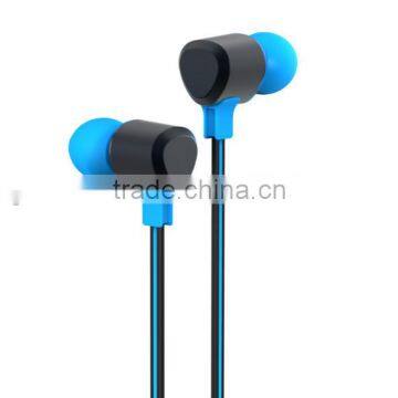 hot selling Flat cable metallic earbuds earphone for MP3/MP4 /