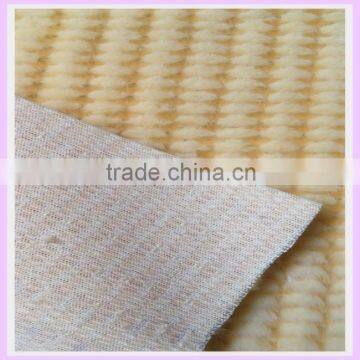 Beige acrylic polyester faux fur embossed fleece fabric supersoft plush material cheap fleece fabric