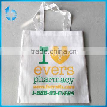 White non-woven fabric cloth hand bag for pharmacy products