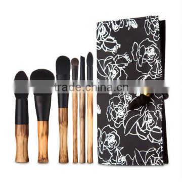 portable 6 pieces powder/tapered/blending/eyeshadow/eyeliner/lip makeup brushes set