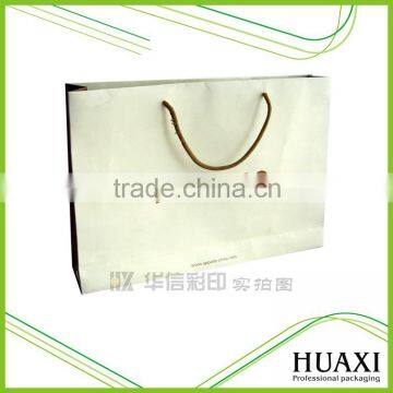 Custom logo white matt laminated paper shopping package