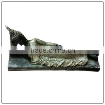 polyresin sleeping silver buddha statue