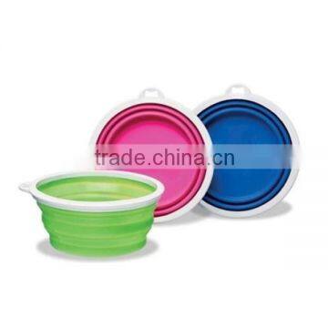 Non-toxic colorful silicone collapsible bowl for camping