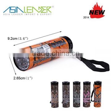 New design Color Glow Torch 9 led mini flashligh