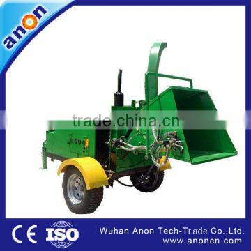 ANON Diesel Engine wood chipper shredder with hydraulic self feeding system