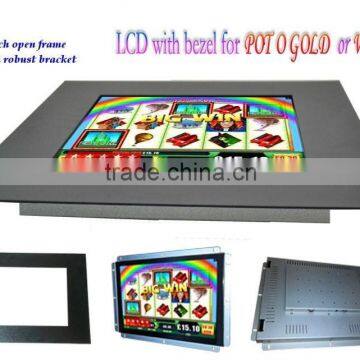 gaming monitor, pot o gold WMS game board monitor with metal bezel ,GAMING, SLOT machine, kiosk , vending.