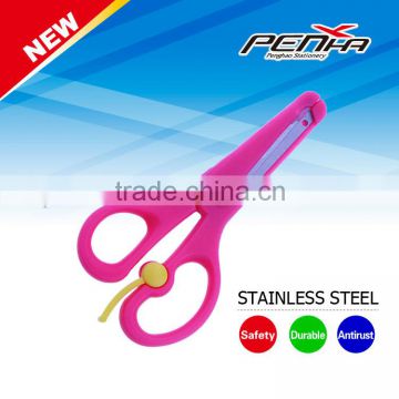 Factory price colorful plastic school children heat cutting scissors