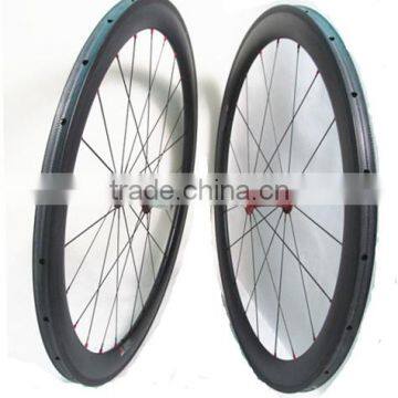 700C Full carbon tubular bicycle wheels, 50mm deep 25mm wide carbon wheel set with Chris kIng R45 red hub 18 months warranty