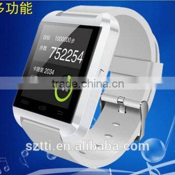 bluetooth watch handfree Lithium battery bluetooth smart watch with vibrating reminder,support earphone (U8)