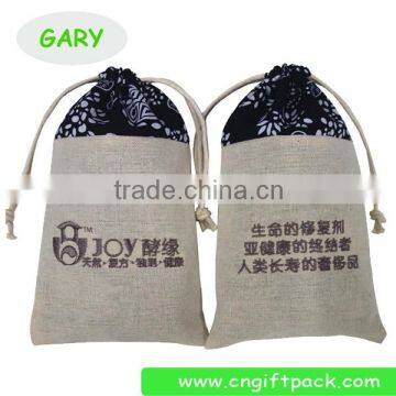 Natural Linen Fabric Drawstring Packaging Bags for Enzymes