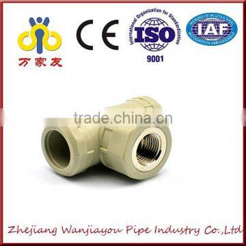 grey color ppr pipe fitting of female thread tee/PPR material