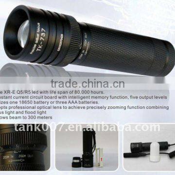 Cree XM-L T6 zoom flashlight car torch TANK007 TK737