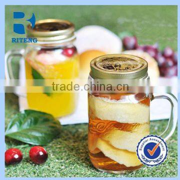 New products 2016customized glass mason jar with handle and lid,mason jar with handle drinkware