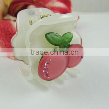 New Hair Hairpin Clip Cherry Flower Claw Barrette Acryl Rhinestone