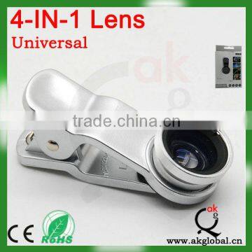 Universal Clip Mobile Phone Lens 4 in 1 lens for cell phone