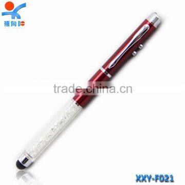 3 in 1 crystal stylus LED pen / electric led stylus pen / stylus touch pen with led light