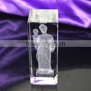 High Quality clear 3D Laser Crystal Cube for decorate