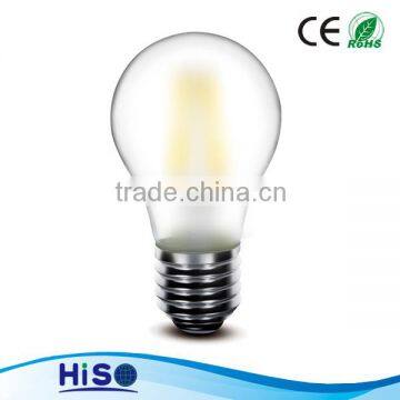 smart lighting of a60 4w e27 led filament bulb with frosted cover