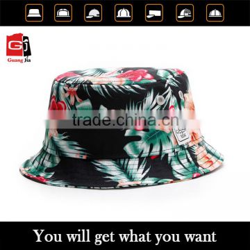 Fashion Streetwear Hawaii Style Custom High Quality Cotton Digital Printing Pattern Floral Bucket Hat Wholesale