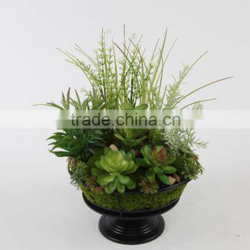 2015 Newest design artificial succulent and glass arrangement decorations wholesale