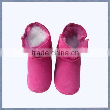 Wholesale hot pink color winter baby girl shoes