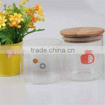 Glass Storage Jars & Bottle Glass Sweet Storage Jars Glass Round Shape Container Wiith Bamboo Lid Different Size photo-6